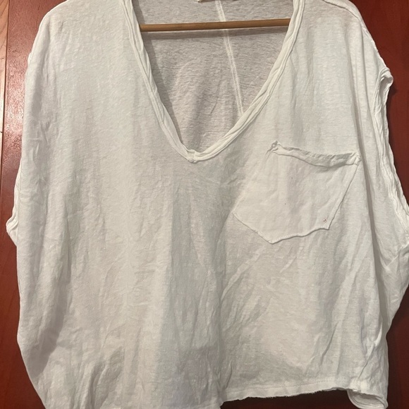Mustard Seed Women Sz Large White One Pocket Tee - Picture 3 of 7